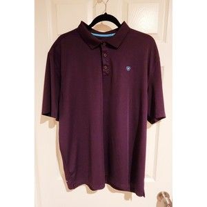 Ariat Tek Polo Shirt Men's Extra Large XL Burgundy Heat Series Polyester